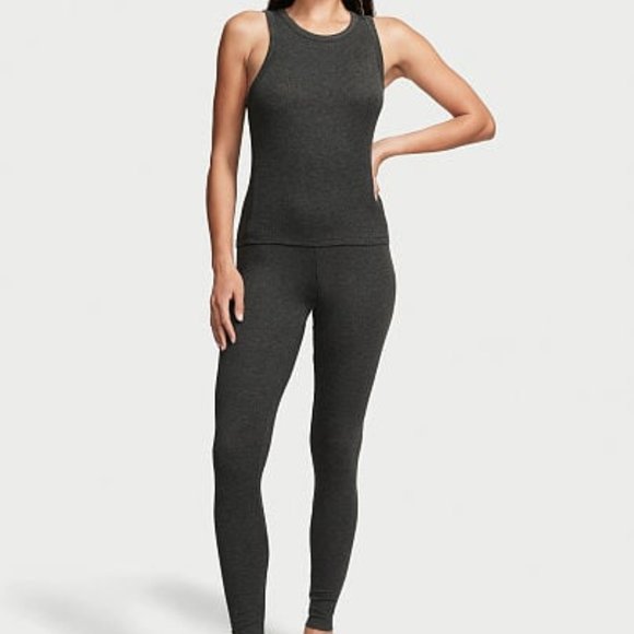 Victoria's Secret Other - VICTORIA'S SECRET XXL Ribbed Modal Tank Legging Set Charcoal Gray So Comfy! NWT